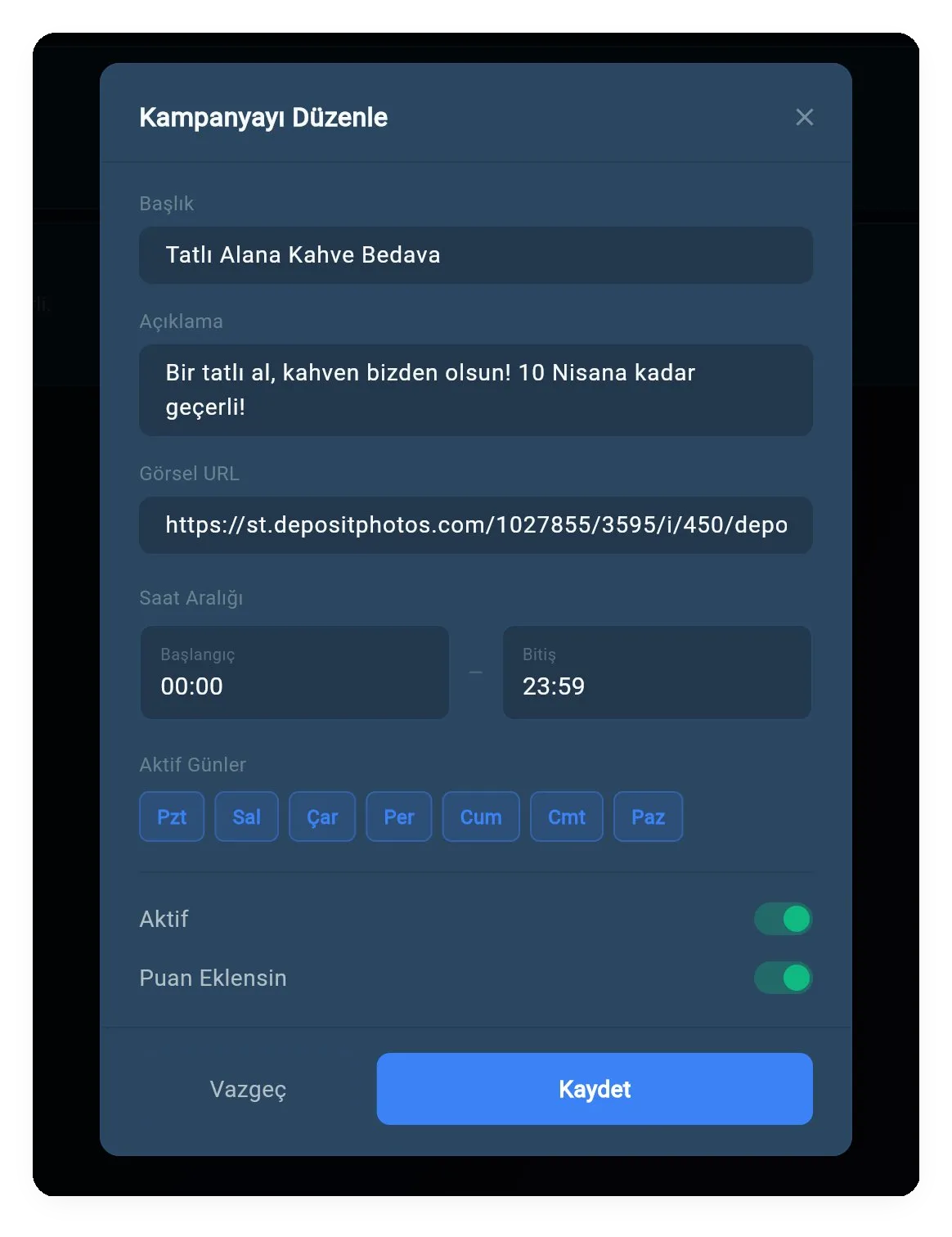 Kahveni Kaptın kafe paneli QR terminal ekranı