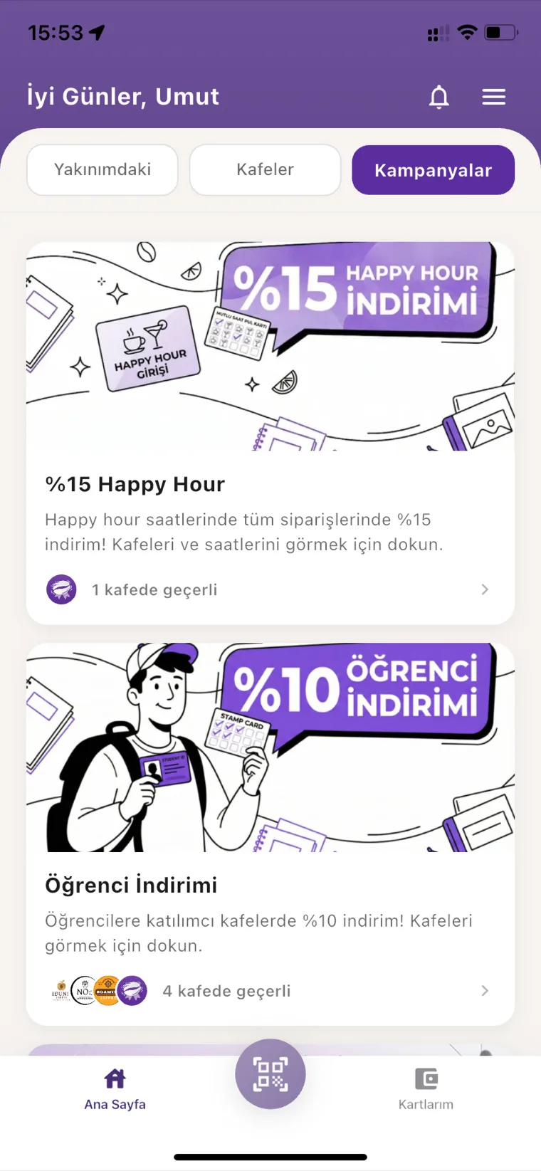Kahveni Kaptın kampanyaları: happy hour ve öğrenci indirimi